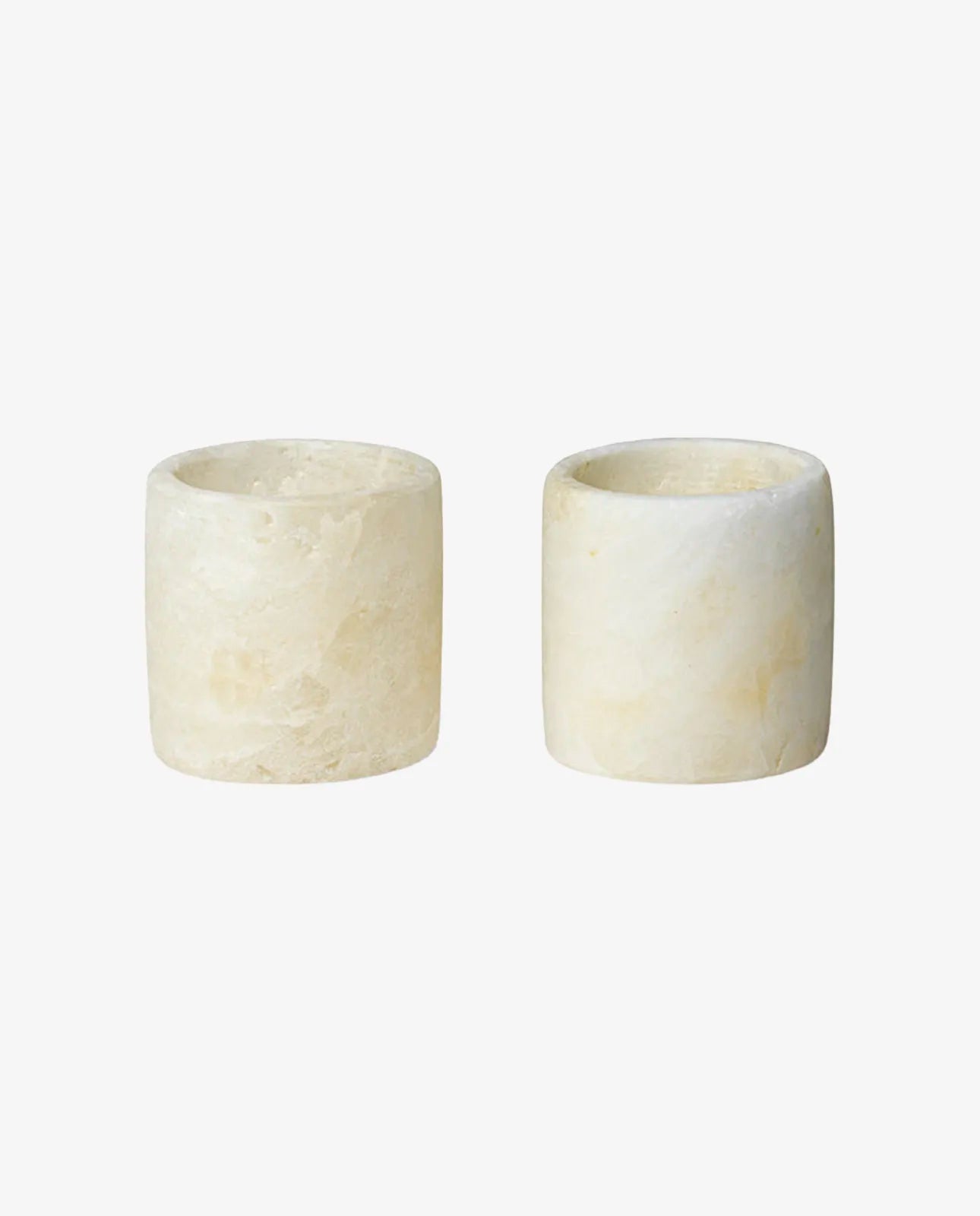 Alabast lysestager - Cylinder mini - 2 stk.