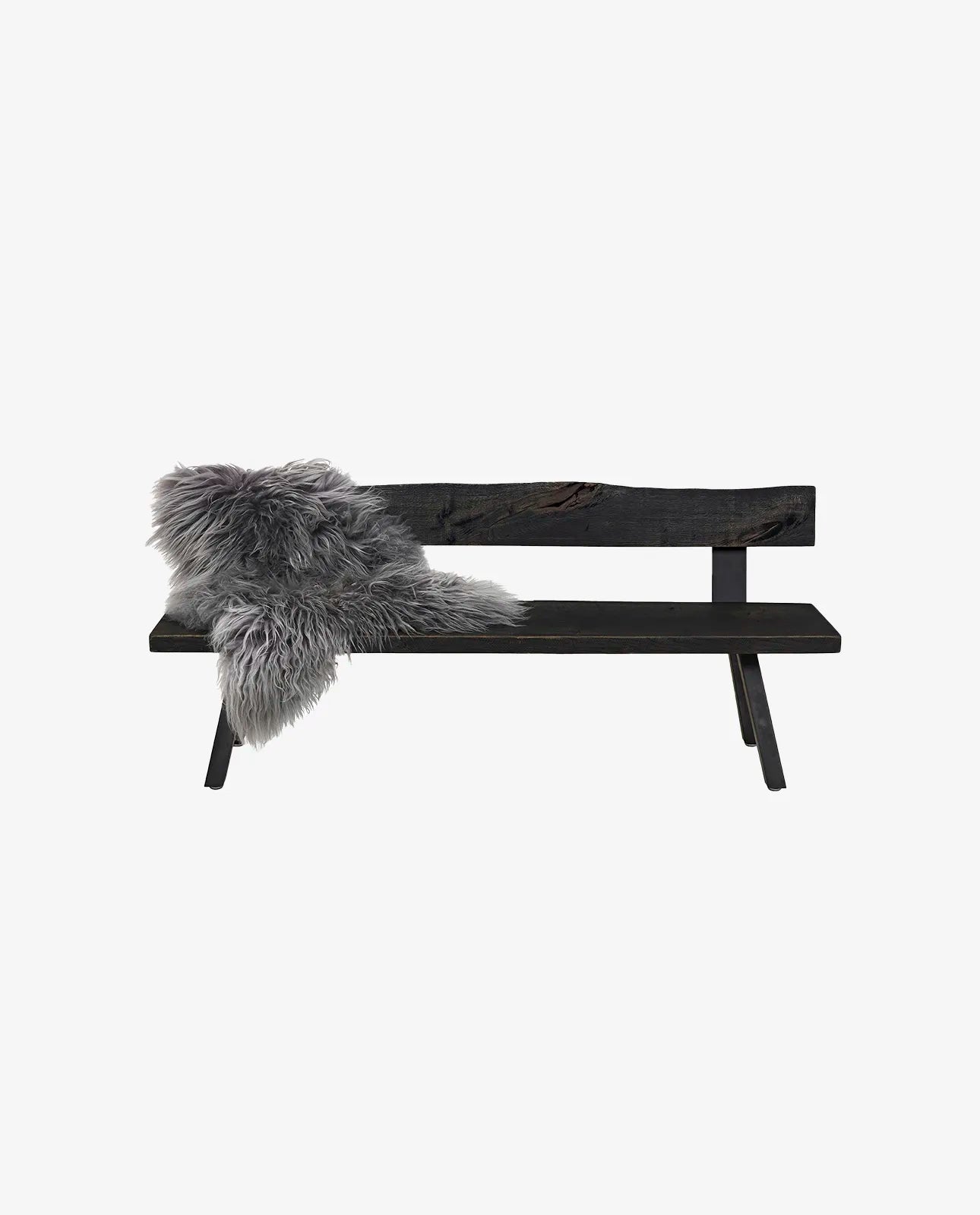 Bænk med ryg - Egetræ