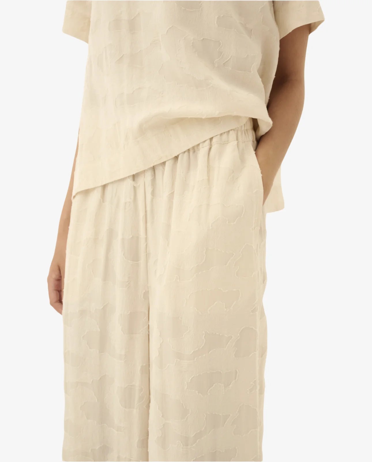 Bukser - Pandora Viscose Linen Cream