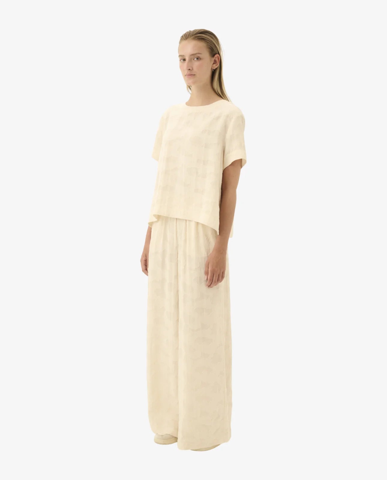Bukser - Pandora Viscose Linen Cream