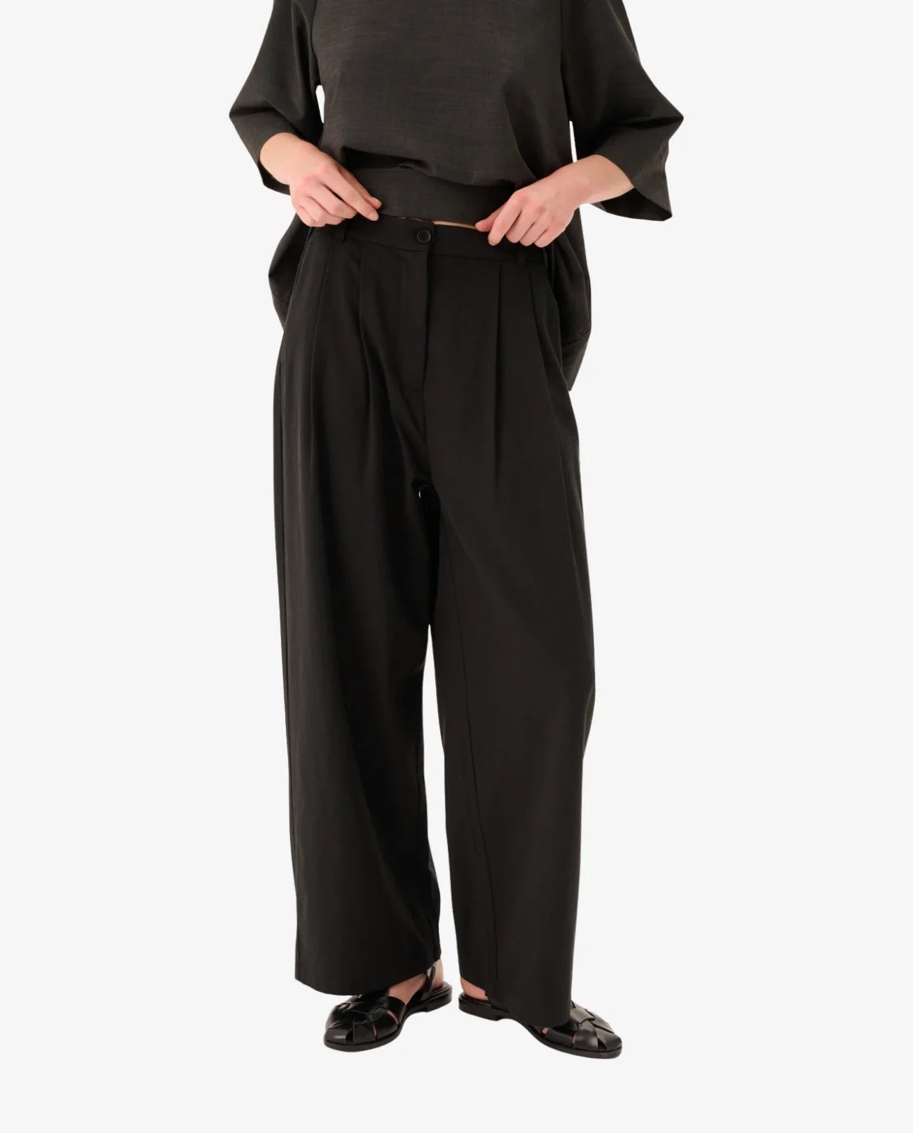 Bukser - Prudie Sandwashed CT Tencel - Black