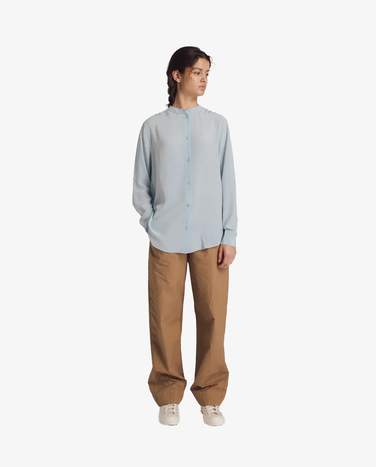 Salma Silk Shirt Light Blue
