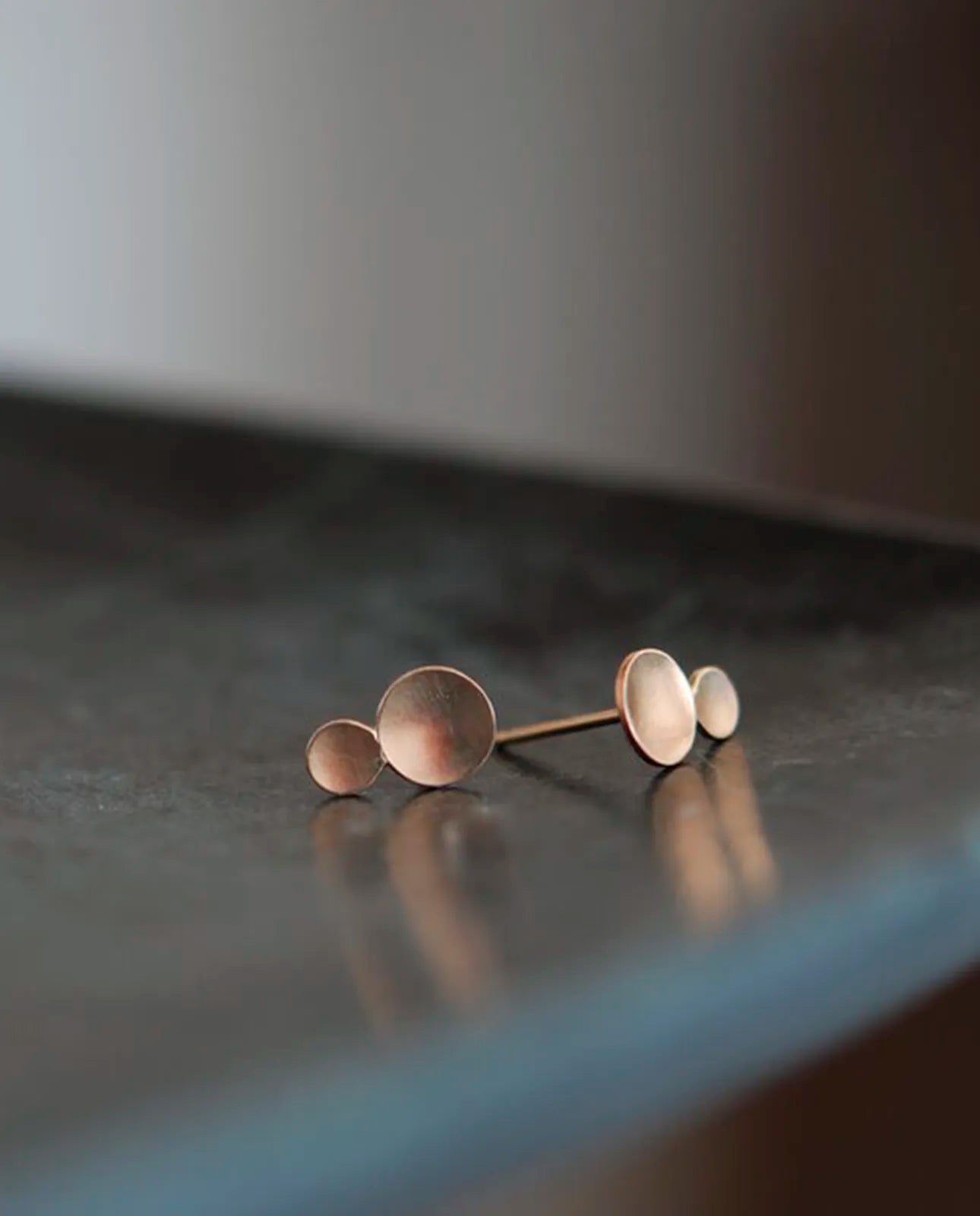 Gold earrings - double drop