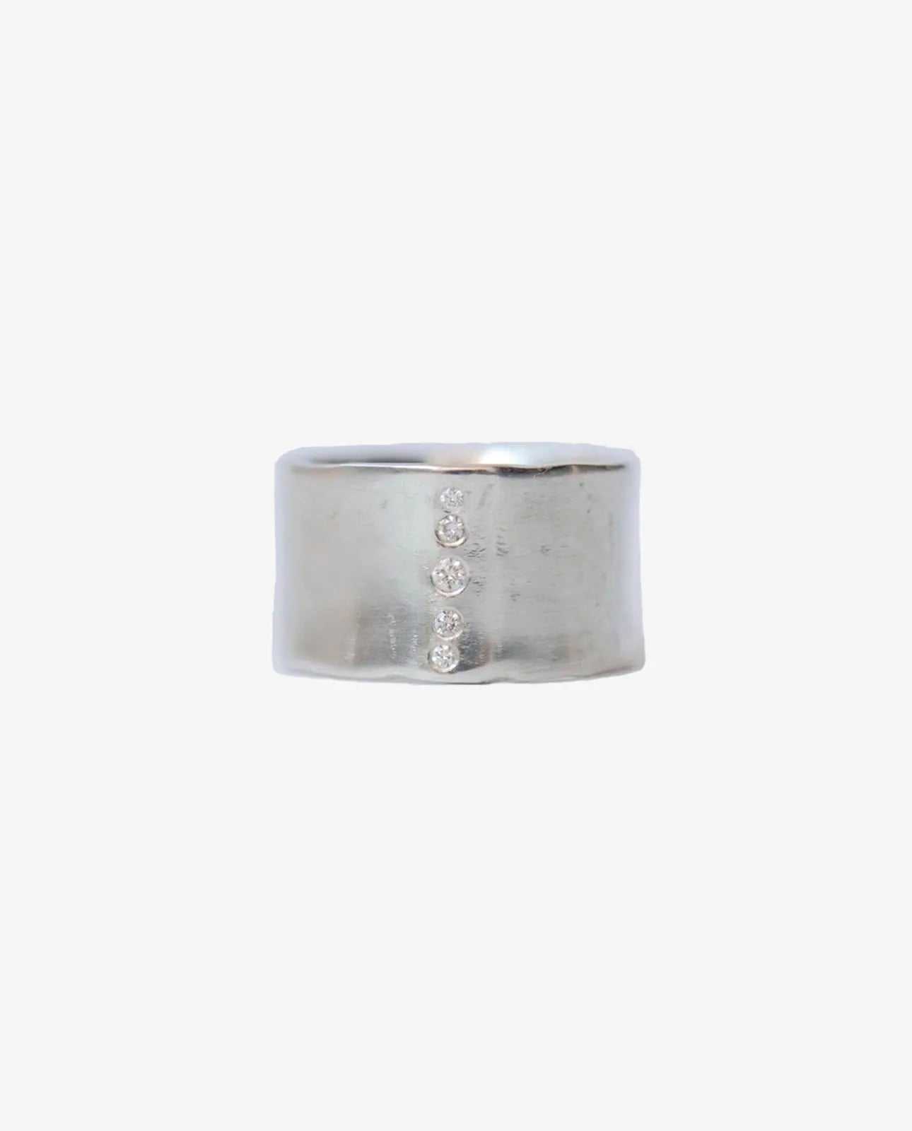 Sterlingsølvring med 5 diamanter