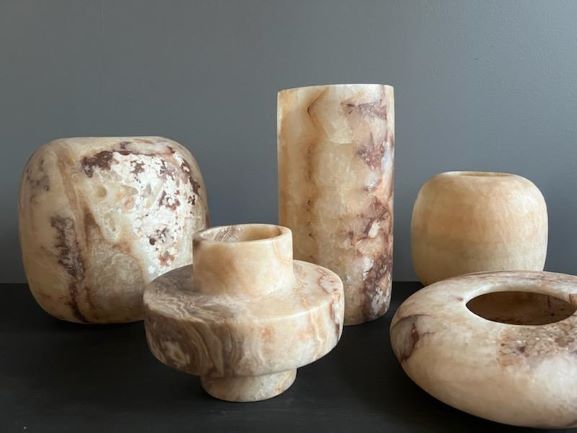 Alabaster candle holder - Amber Curra