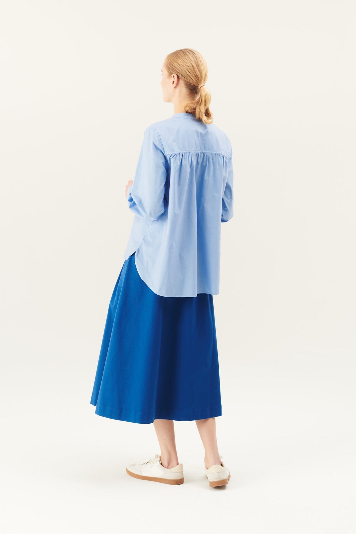 Skjorte Sabine Garment Dyed Poplin - lyseblå