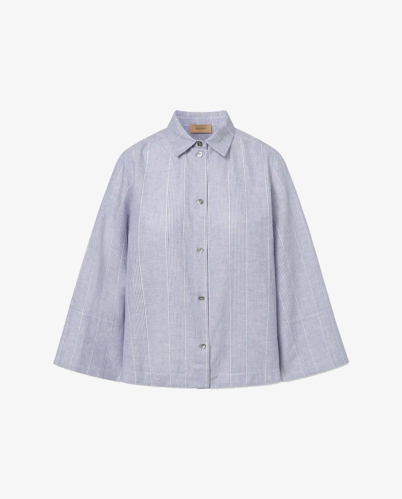 Skjorte - Shika Light Linen Stripe - Blue Dual Stripe